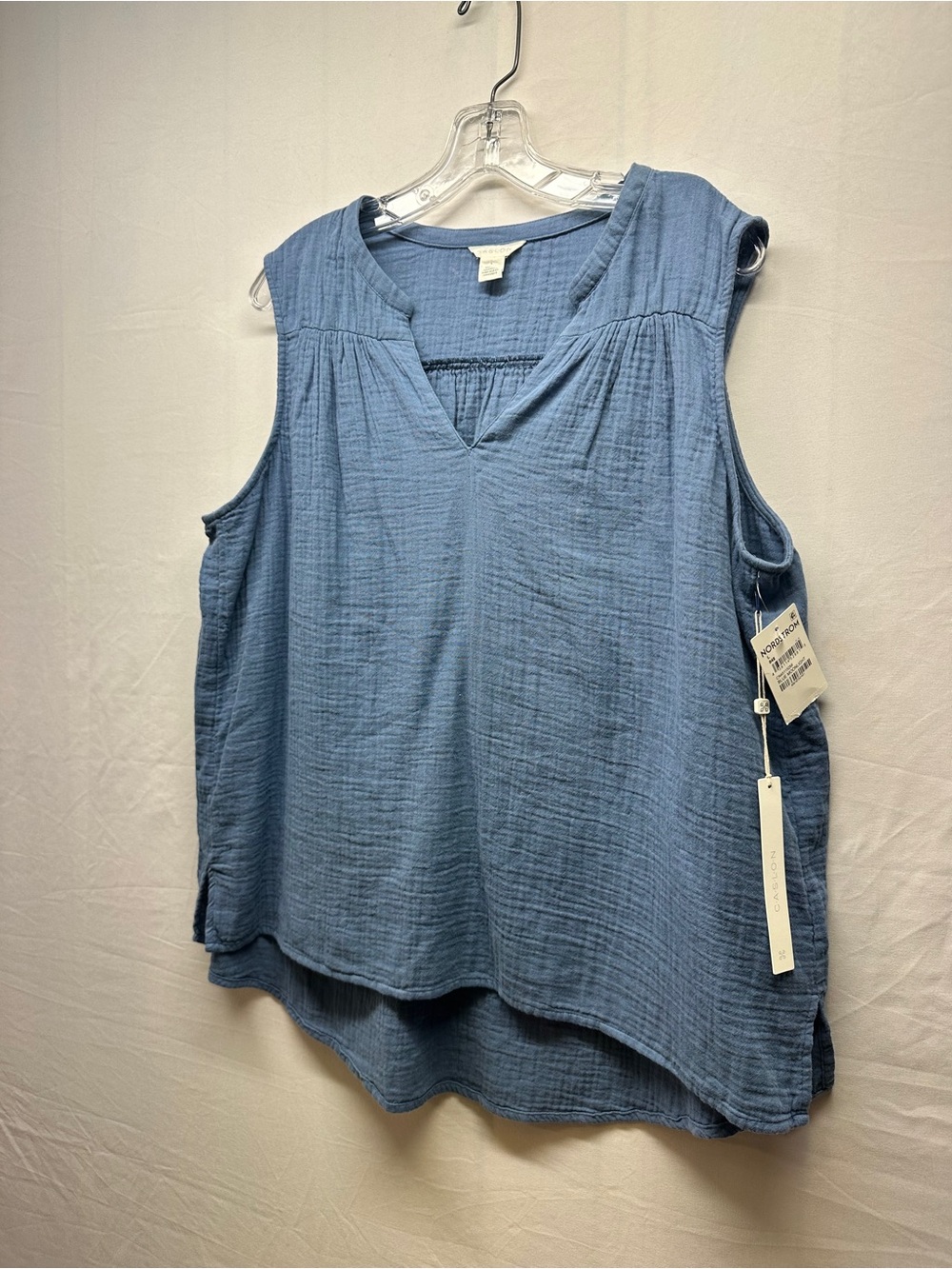 Caslon Blue 100% Gauze Cotton Top - Picture 5 of 9